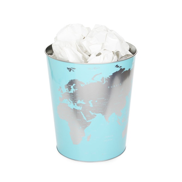 Balvi Papelera Globe turquesa-27539