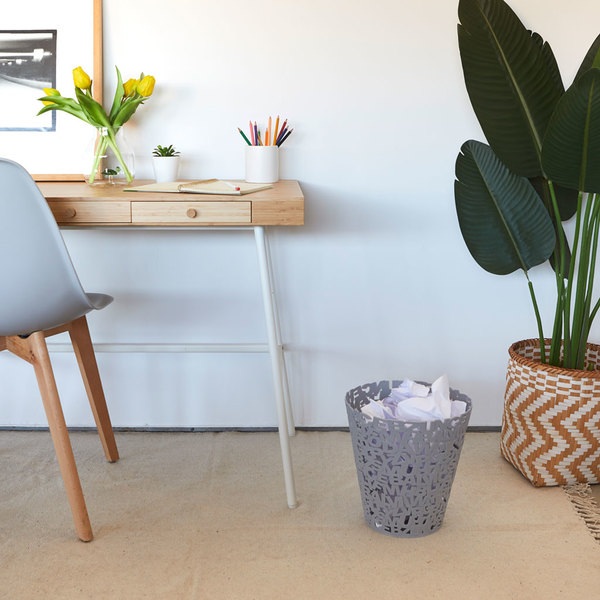 Balvi Balvi Papelera Letters Color Gris Plástico 30cm