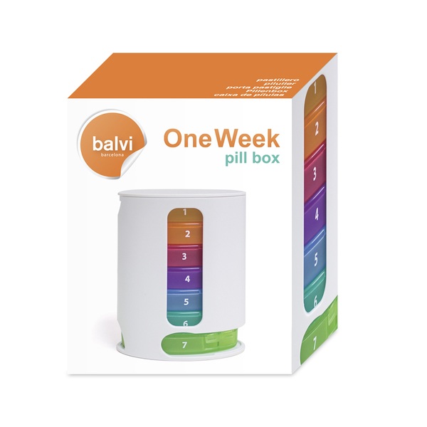 Balvi Balvi Pastillero One Week Color Multicolor Organizador Semanal Organiza Las Pastillas Que Te Has De T