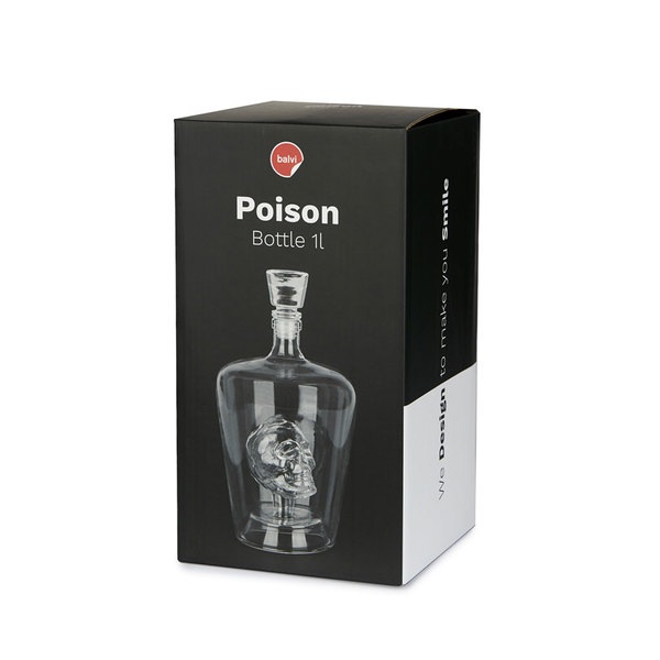 Balvi Balvi - Poison Botella Para Licor. Licorera De 1L De Capacidad. Contiene Una Calavera En Su Interior