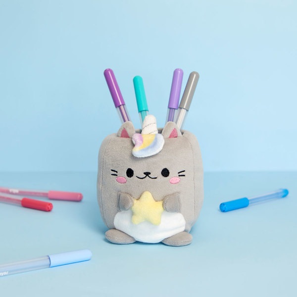 Balvi Portalápices Fluffy Kawaii Starry Gris-27875