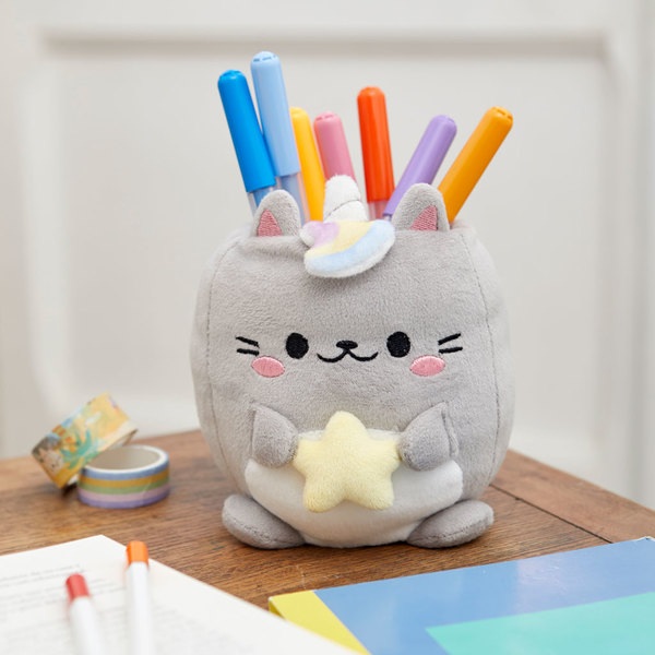 Balvi Portalápices Fluffy Kawaii Starry Gris-27875