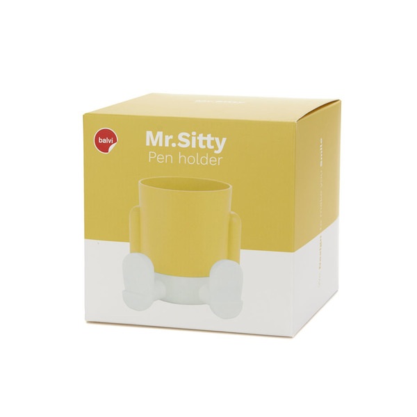 Balvi Portalápices Mr.Sitty Amarillo/blanco-27742