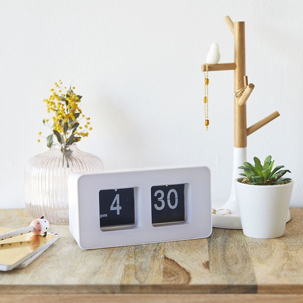Balvi Reloj Sobremesa Flip Clock Blanco-27188