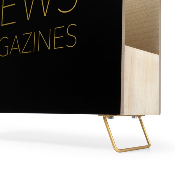 Balvi Balvi Revistero News Color Negro Para Revistas Catálogos Y Diarios Con Asa Madera DM