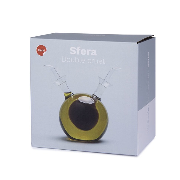 Balvi Balvi - Sfera Aceitera Doble. Aceitera Y Vinagrera Esférica De 125 Ml En Vidrio. Sistema Antigoteo