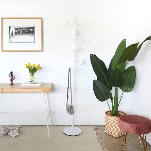 Balvi Balvi - Shiitake Perchero De Pie Con 6 Ganchos. Color: Blanco. Altura: 174cm. Para Colgar Todo Tipo D