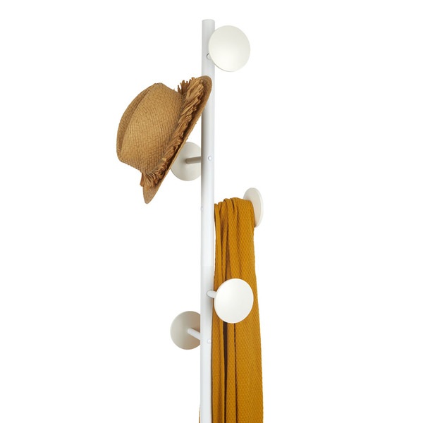 Balvi Balvi - Shiitake Perchero De Pie Con 6 Ganchos. Color: Blanco. Altura: 174cm. Para Colgar Todo Tipo D