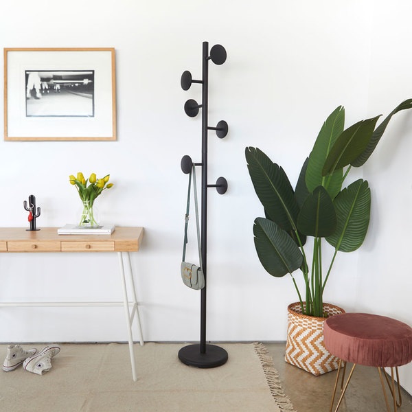 Balvi Balvi - Shiitake Perchero De Pie Con 6 Ganchos. Color: Negro. Altura: 174cm. Para Colgar Todo Tipo De