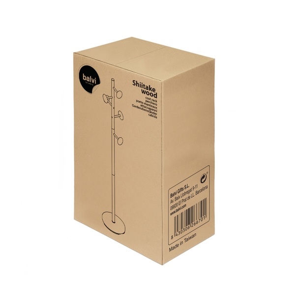 Balvi Balvi - Shiitake Wood Perchero De Pie Con 5 Ganchos. Color: Negro Y Madera. Altura: 174cm. Para Colga