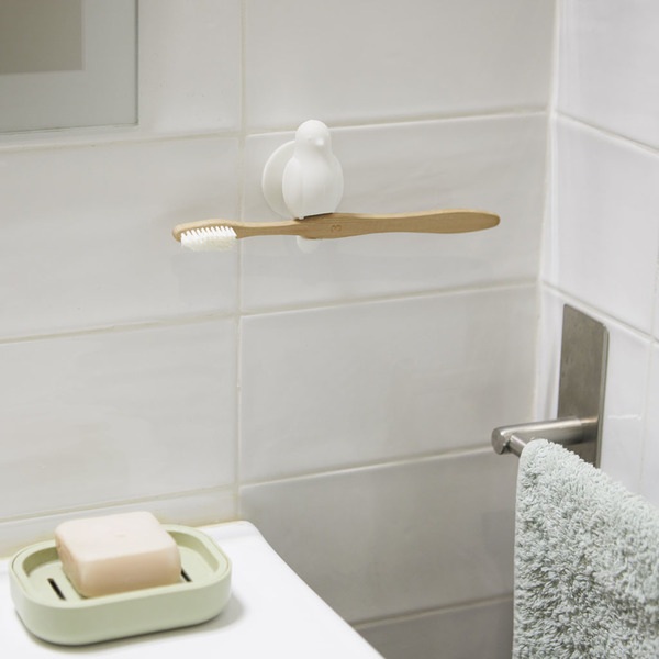 Balvi Soporte Cepillo Dental Birdie Blanco-27192