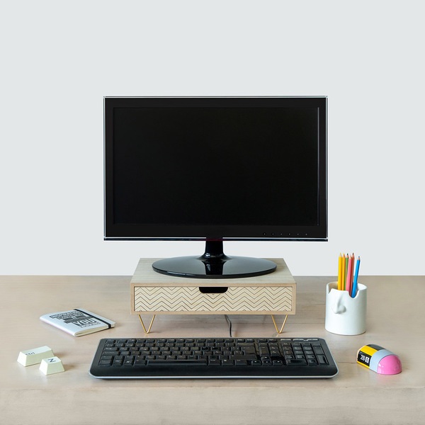 Balvi Balvi Soporte Monitor Nordic Color Madera Alza Pantallas Con Cajón Madera DM 34 4cm