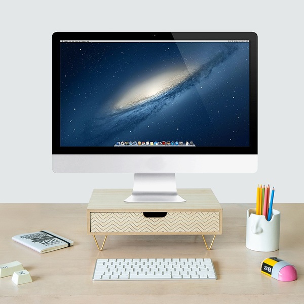 Balvi Balvi Soporte Monitor Nordic Color Madera Alza Pantallas Con Cajón Madera DM 34 4cm
