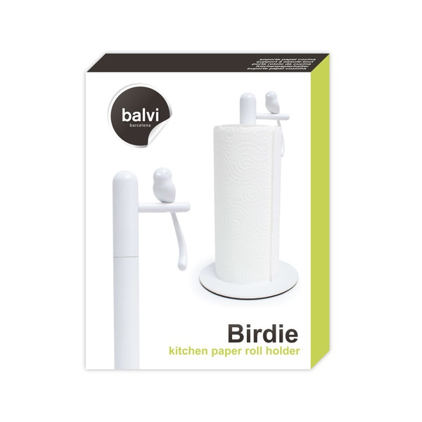 Balvi Balvi Soporte Papel Cocina Birdie Color Blanco Portarollos Con Pajarito Decorativo Metal/plástico