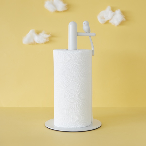 Balvi Balvi Soporte Papel Cocina Birdie Color Blanco Portarollos Con Pajarito Decorativo Metal/plástico