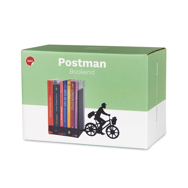 Balvi Balvi Sujeta Libros Postman Color Negro Decorativo Metal