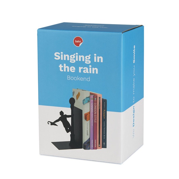 Balvi Balvi Sujeta Libros Singing In The Rain Color Negro Decorativo Metal
