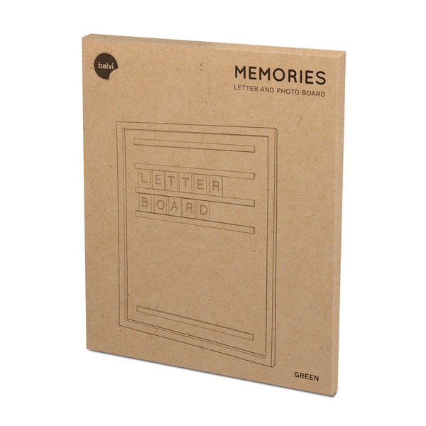 Balvi Balvi Tablero Letras Y Fotos Memories Color Verde Con 79 Piezas Madera 46x37cm