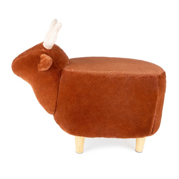 Balvi Balvi Taburete Le Cerf Color Marrón Con Forma De Ciervo Patas De Madear Poliéster/madera