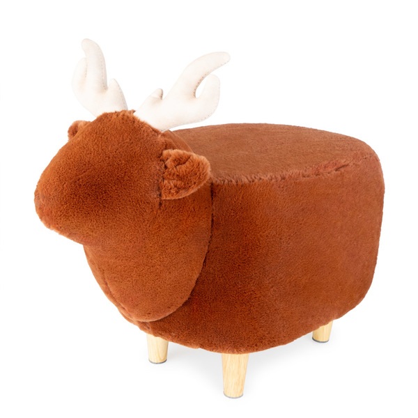 Balvi Balvi Taburete Le Cerf color marrón Con forma de ciervo Patas de madear Poliéster/madera