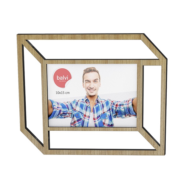 Balvi Balvi - Tratto marco de fotos. Tamaño foto: 10x15 cm. Modelo de pared. Color: roble. Fabricado en MDF