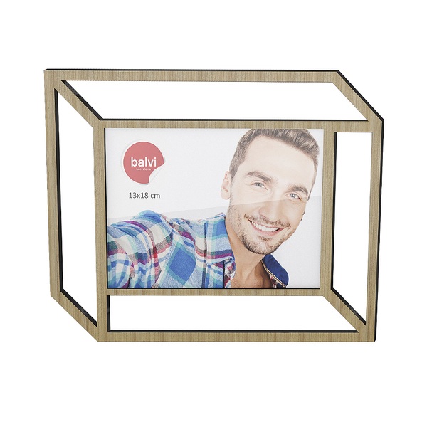 Balvi Balvi - Tratto marco de fotos. Tamaño foto: 13x18 cm. Modelo de pared. Color: roble. Fabricado en MDF