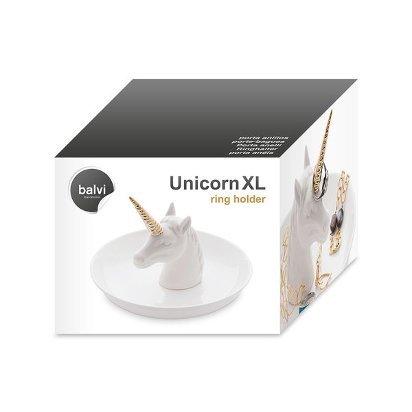 Balvi Balvi - Unicorn XL Porta Anillos De Cerámica. Bandeja Para Dejar Anillos Y Joyas. Fabricado En Cerámi
