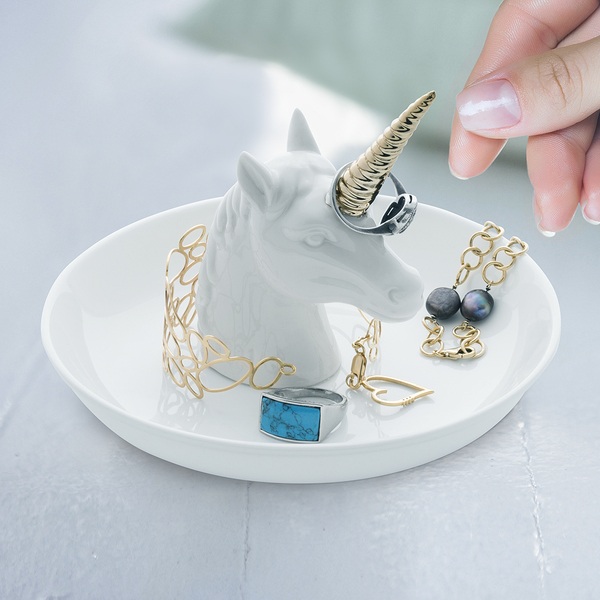 Balvi Balvi - Unicorn XL Porta Anillos De Cerámica. Bandeja Para Dejar Anillos Y Joyas. Fabricado En Cerámi