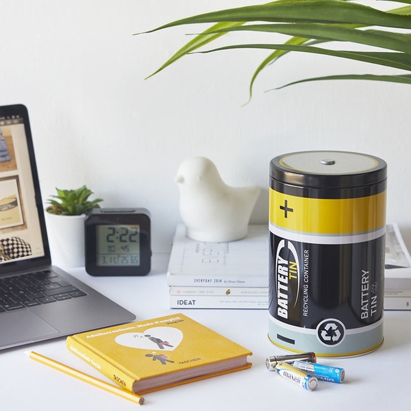 Balvi Contenedor Pilas Gastadas Battery Tin Lata-27238