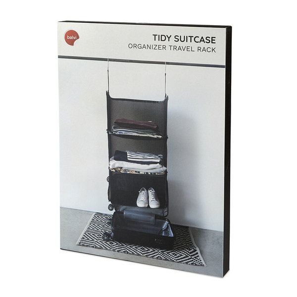 Balvi Estantería Plegable De Viaje Tidy Suitcase Negro-27212