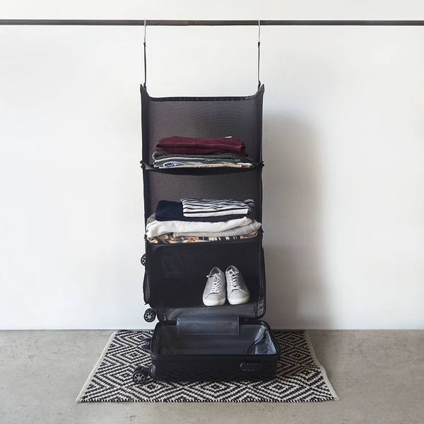 Balvi Estantería Plegable De Viaje Tidy Suitcase Negro-27212