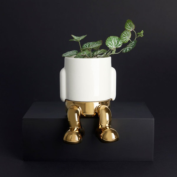 Balvi Mini Maceta Mr.Dangly Gold Edition Cerámica-27938