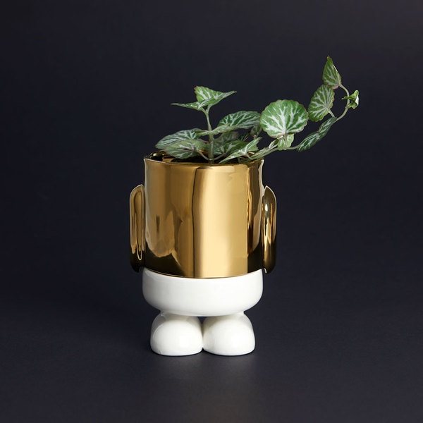 Balvi Mini Maceta Mr.Standy Gold Edition Cerámica-27936