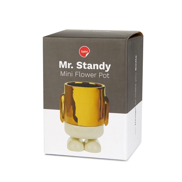 Balvi Mini Maceta Mr.Standy Gold Edition Cerámica-27936
