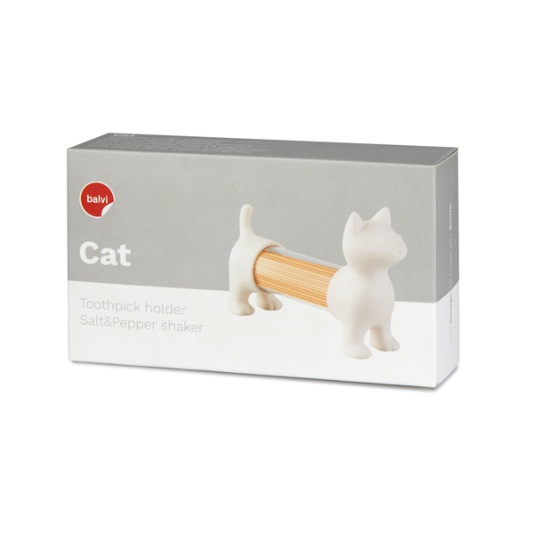 Balvi Palillero & Salero Y Pimentero Cat Blanco-27153