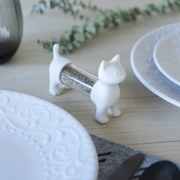 Balvi Palillero & Salero Y Pimentero Cat Blanco-27153