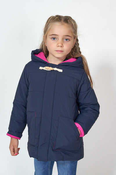 Batela Abrigo acolchado con capucha para niña o niño. Batela