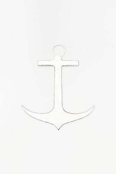 Batela Ancla pequeño de metal reciclado color blanco - D6735 - Batela