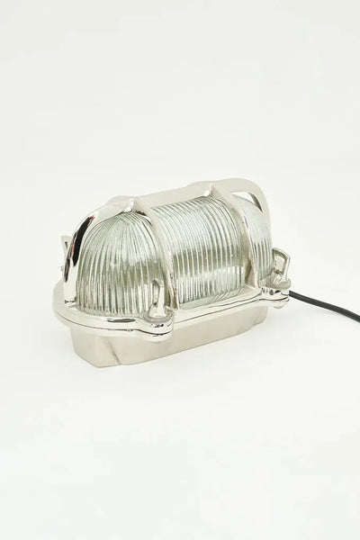 Batela Aplique Vintage de Aluminio con Vidrio Ovalado - Batela