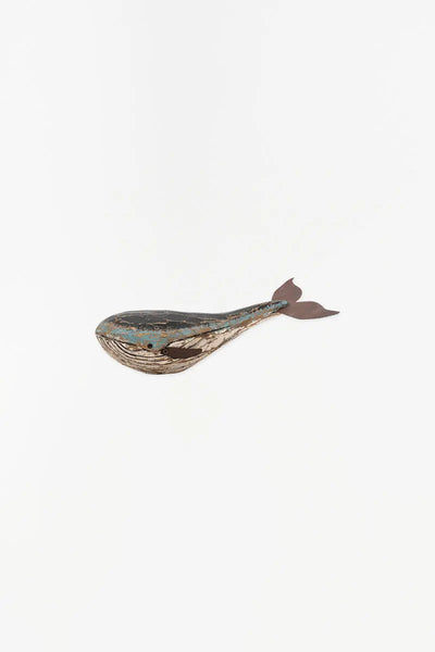 Batela Ballena de madera y metal pintada estilo vintage