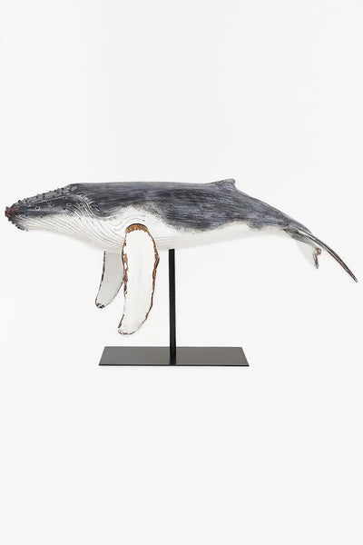 Batela Ballena de resina con base de metal. 75x40 cm - D2281 - Batela