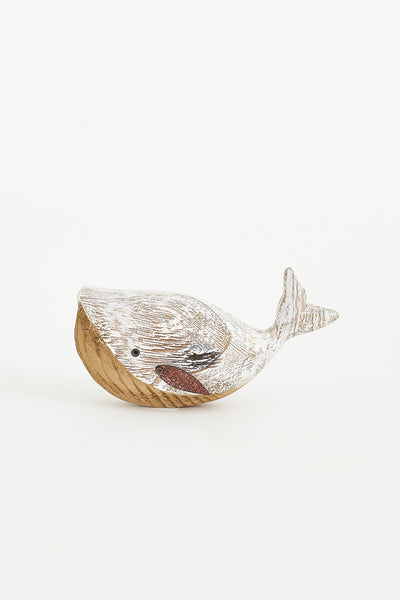 Batela Ballena Decorativa de Madera y Metal Mediana - Elegancia y Encanto