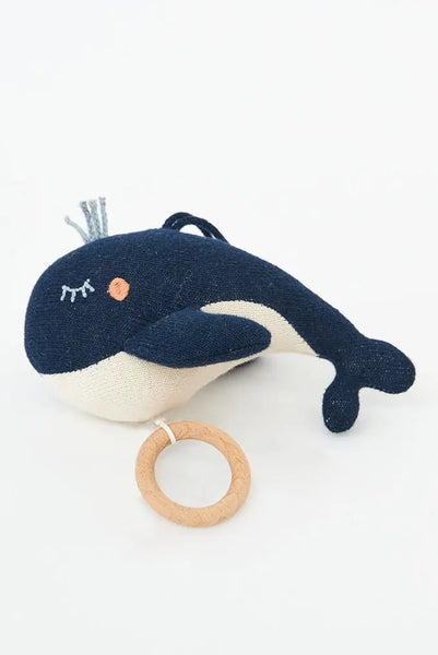 Batela Ballena Musical Sonajero para Bebés en Algodón y Madera