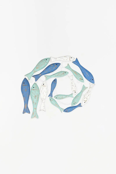 Batela Banco de peces para pared de colores marinos