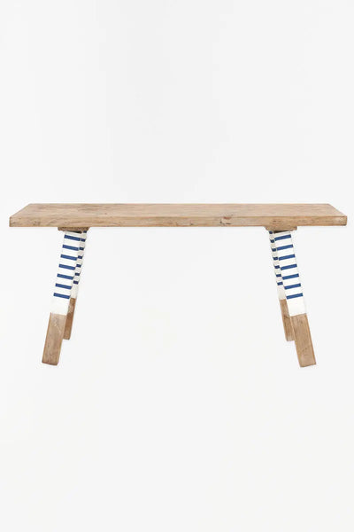 Batela Banco estilo marinero de madera con patas pintadas