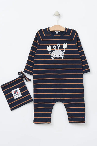 Batela Batela - Bebé. Ranita o body. Algodón. Cangrejo. Rayas