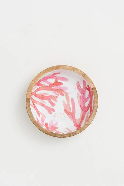 Batela Bol de Madera Esmaltada Coral Rojo Pequeño