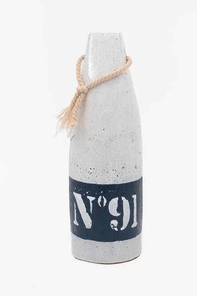 Batela Boya de cerámica blanca y azul - D2142 - Batela