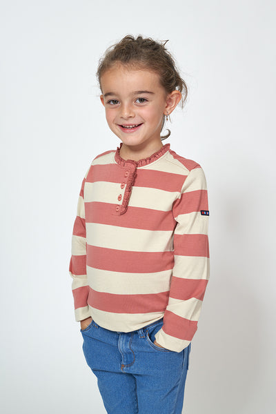 Batela Camiseta algodón manga larga a rayas niña