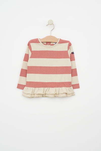 Batela Camiseta de algodón bebé estampado de rayas